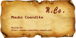 Mauks Csendike névjegykártya